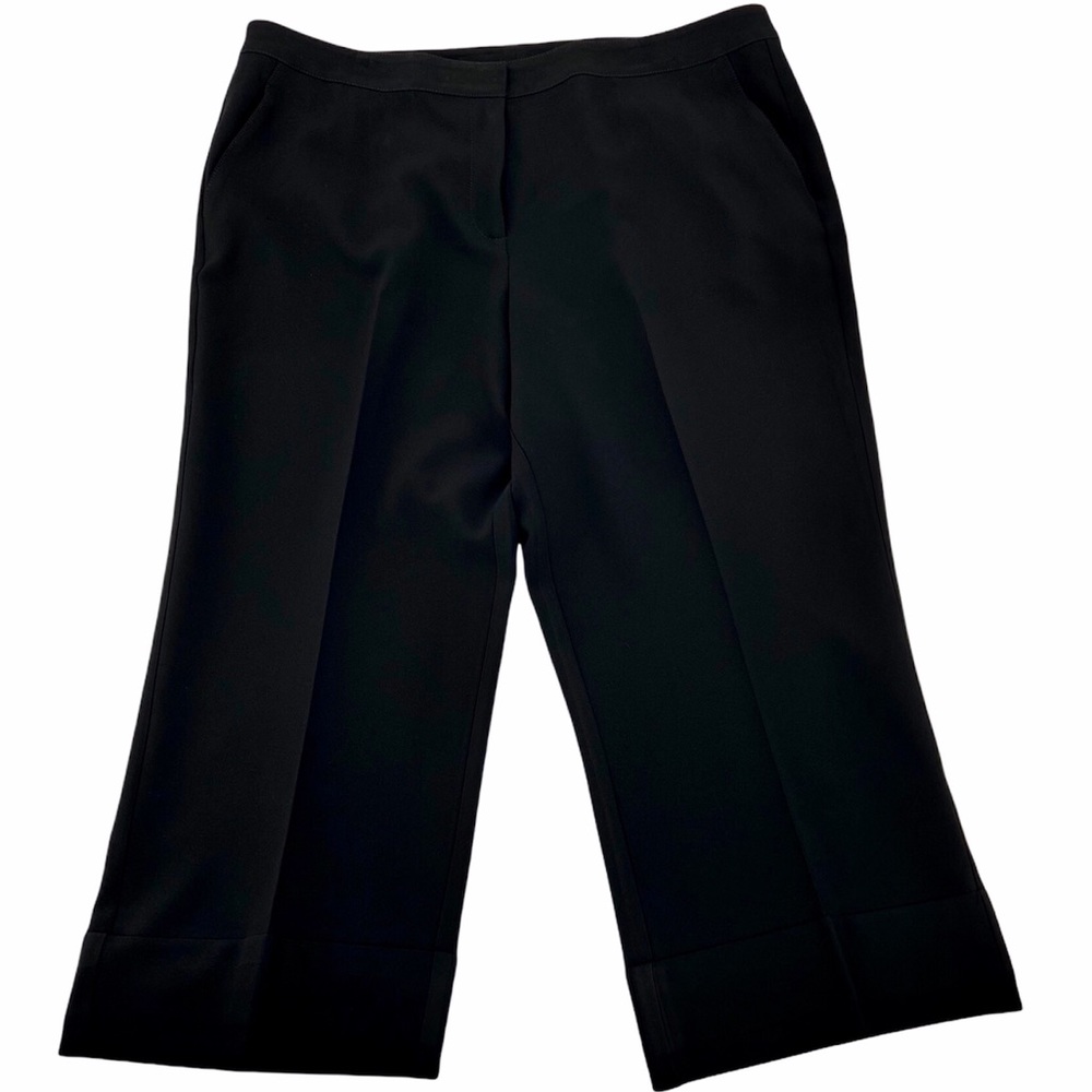St. John Black capris shorts size 16 Couture. NOT KNIT. These are material